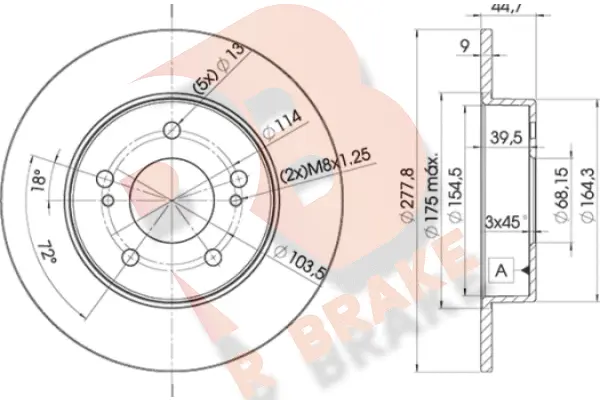 78RBD25059 R BRAKE Тормозной диск (фото 1)