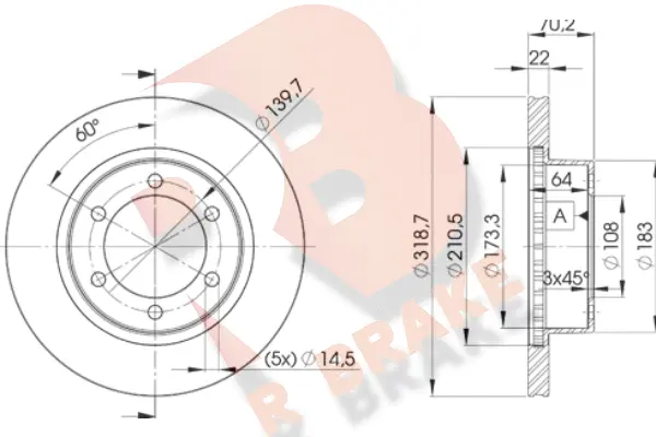 78RBD25210 R BRAKE Тормозной диск (фото 1)