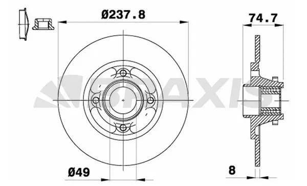 AD0203 BRAXIS Тормозной диск (фото 1)