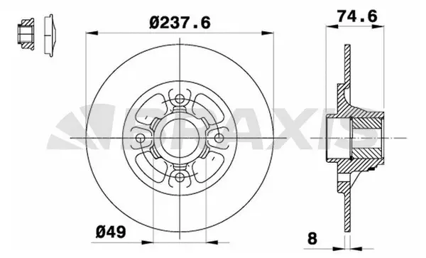 AD0279 BRAXIS Тормозной диск (фото 1)