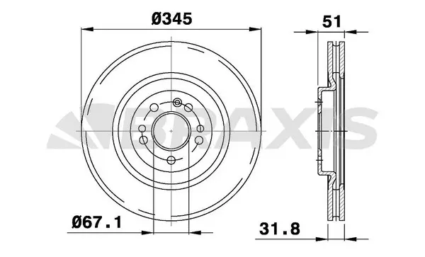 AD0975 BRAXIS Тормозной диск (фото 1)