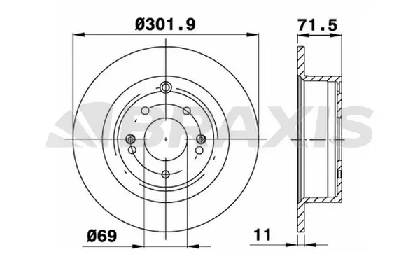 AD1025 BRAXIS Тормозной диск (фото 1)