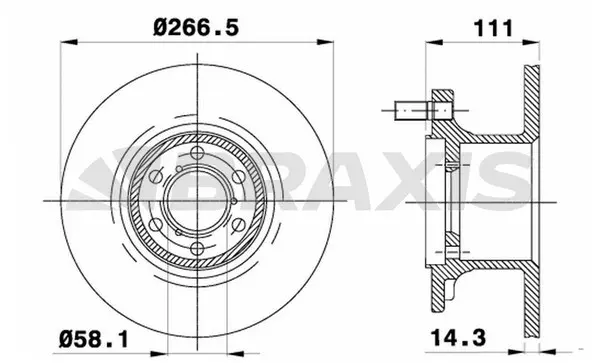 AD1033 BRAXIS Тормозной диск (фото 1)