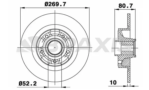 AD1038 BRAXIS Тормозной диск (фото 1)