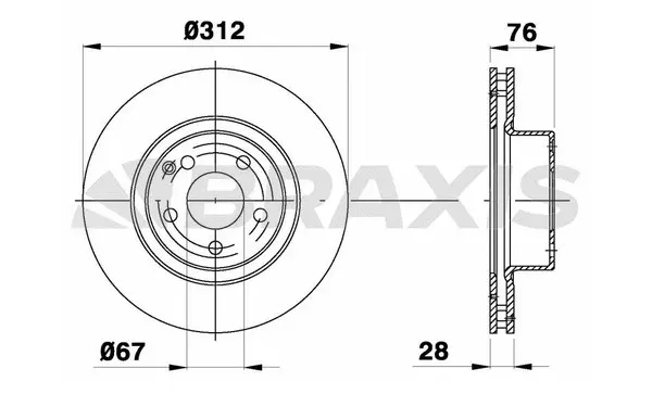 AD1043 BRAXIS Тормозной диск (фото 1)