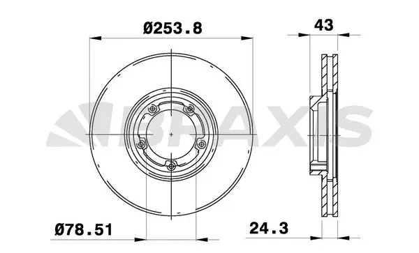 AE0164 BRAXIS Тормозной диск (фото 1)