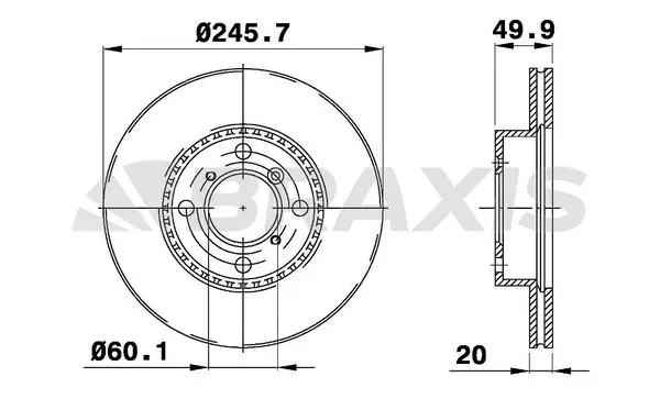 AE0430 BRAXIS Тормозной диск (фото 1)