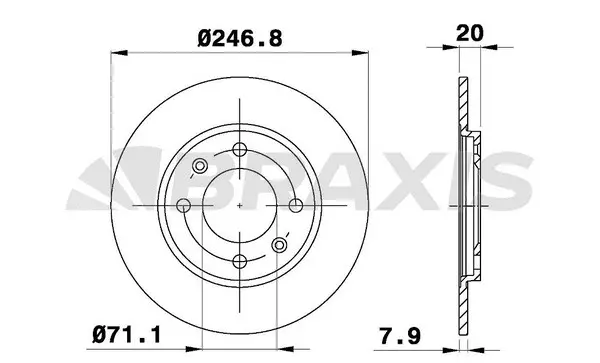 AE0649 BRAXIS Тормозной диск (фото 1)