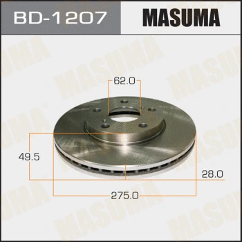 BD-1207 MASUMA Тормозной диск (фото 1)