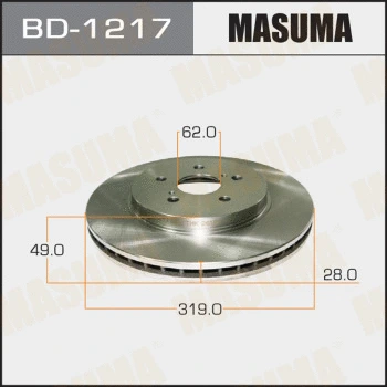 BD-1217 MASUMA Тормозной диск (фото 1)