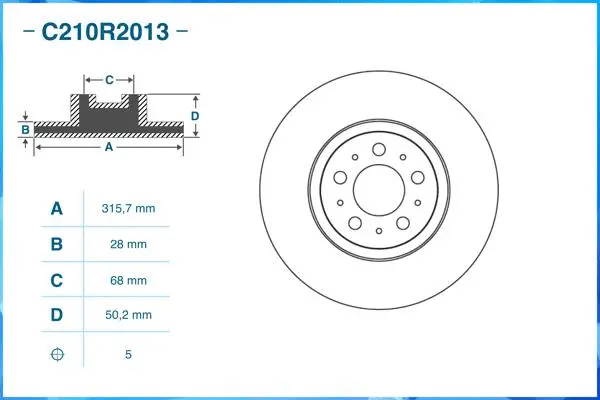 C210R2013 CWORKS Тормозной диск (фото 2)