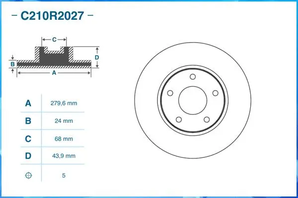 C210R2027 CWORKS Тормозной диск (фото 2)