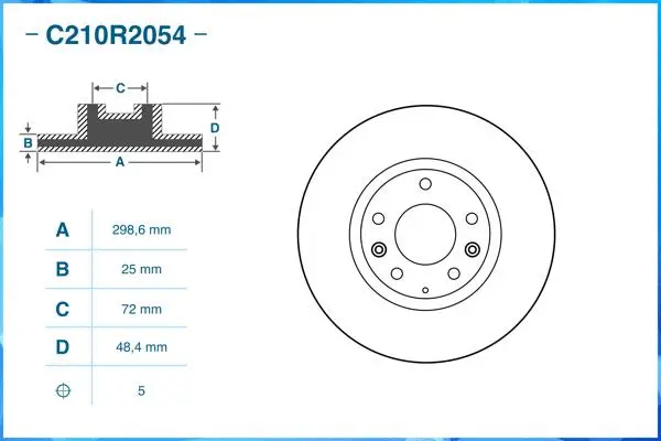 C210R2054 CWORKS Тормозной диск (фото 2)