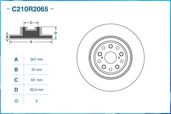 C210R2065 CWORKS Тормозной диск (фото 2)