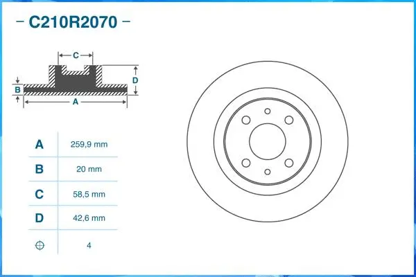 C210R2070 CWORKS Тормозной диск (фото 2)