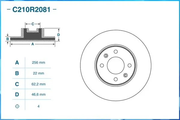 C210R2081 CWORKS Тормозной диск (фото 2)