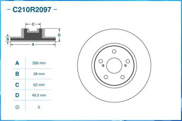 C210R2097 CWORKS Тормозной диск (фото 2)