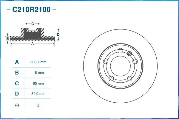 C210R2100 CWORKS Тормозной диск (фото 2)