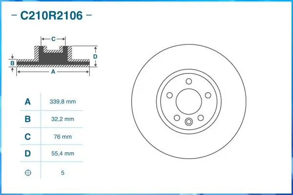 C210R2106 CWORKS Тормозной диск (фото 2)