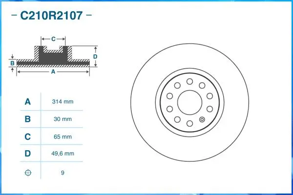C210R2107 CWORKS Тормозной диск (фото 2)