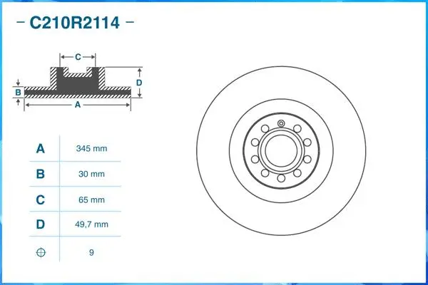 C210R2114 CWORKS Тормозной диск (фото 2)