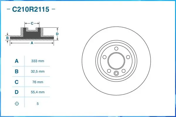 C210R2115 CWORKS Тормозной диск (фото 2)