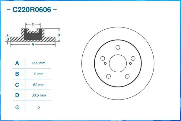 C220R0606 CWORKS Тормозной диск (фото 2)