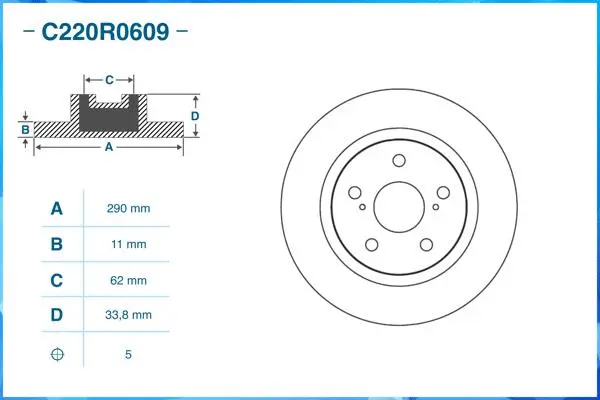 C220R0609 CWORKS Тормозной диск (фото 2)