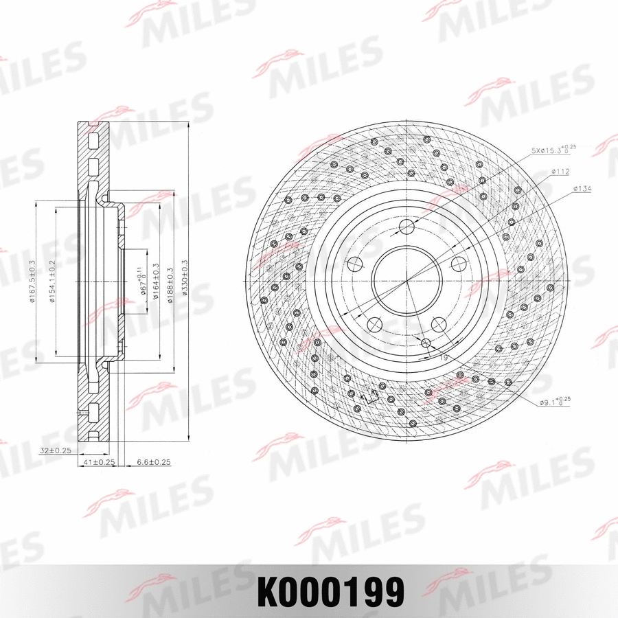 K000199 MILES Тормозной диск (фото 2)