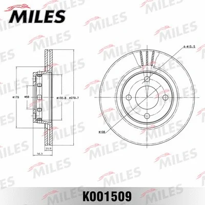 K001509 MILES Тормозной диск (фото 1)