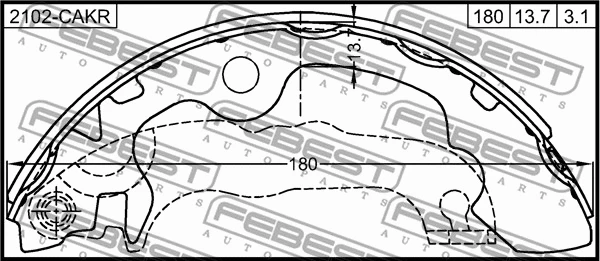 2102-CAKR FEBEST Тормозные колодки (фото 2)