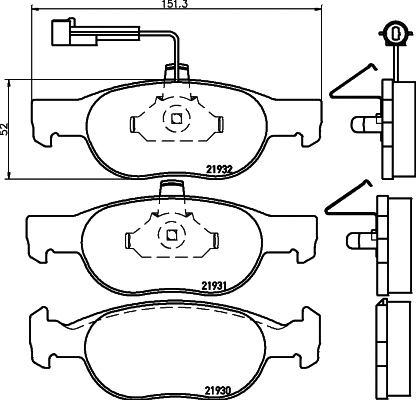 8DB 355 007-921 BEHR/HELLA/PAGID Комплект тормозных колодок, дисковый тормоз (фото 1)