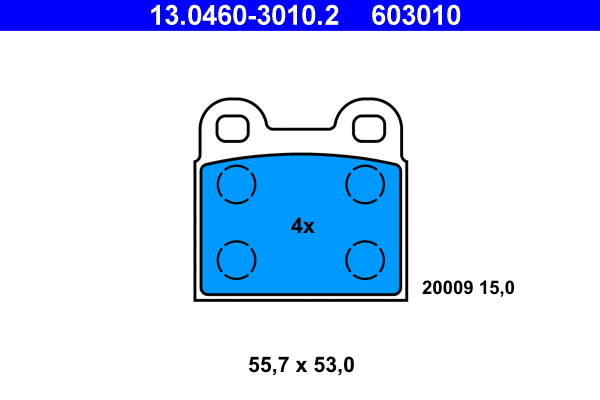 13.0460-3010.2 ATE Комплект тормозных колодок, дисковый тормоз (фото 1)