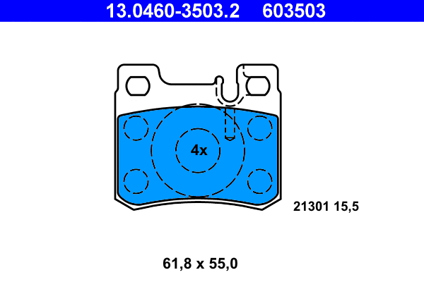 13.0460-3503.2 ATE Комплект тормозных колодок, дисковый тормоз (фото 1)