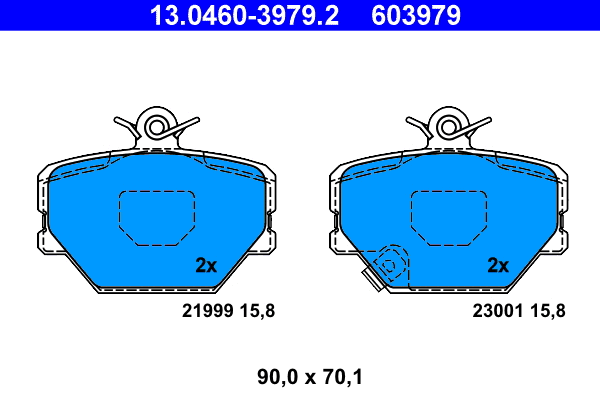13.0460-3979.2 ATE Комплект тормозных колодок, дисковый тормоз (фото 1)
