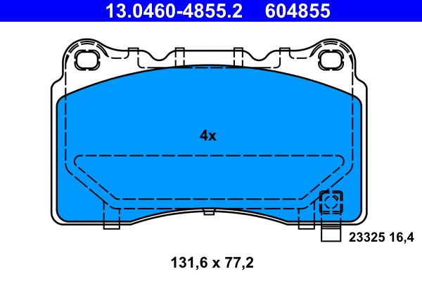 13.0460-4855.2 ATE Комплект тормозных колодок, дисковый тормоз (фото 1)
