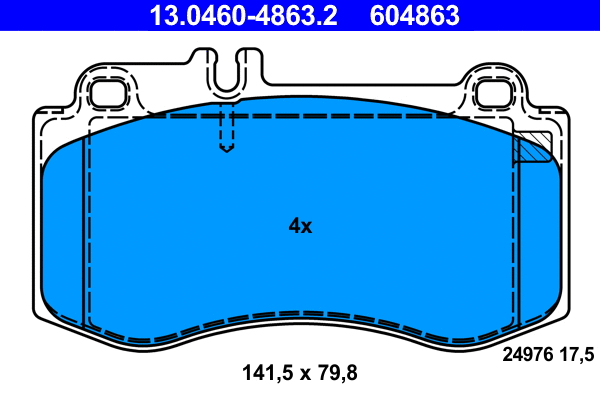 13.0460-4863.2 ATE Комплект тормозных колодок, дисковый тормоз (фото 1)