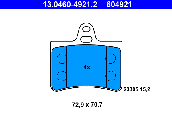 13.0460-4921.2 ATE Комплект тормозных колодок, дисковый тормоз (фото 1)