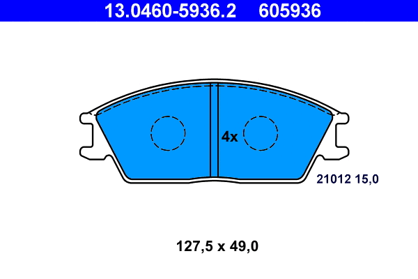 13.0460-5936.2 ATE Комплект тормозных колодок, дисковый тормоз (фото 1)