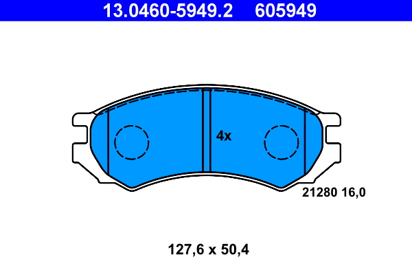 13.0460-5949.2 ATE Комплект тормозных колодок, дисковый тормоз (фото 1)