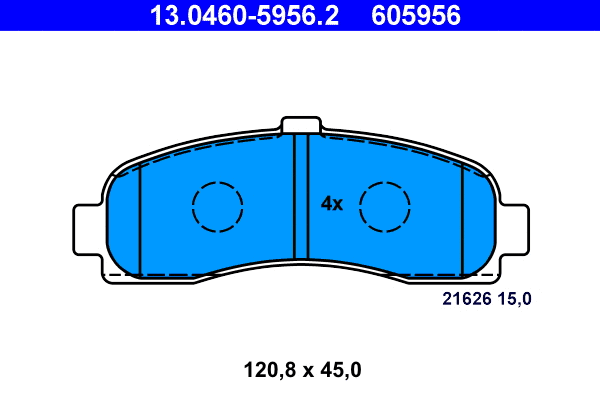13.0460-5956.2 ATE Комплект тормозных колодок, дисковый тормоз (фото 1)