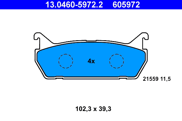 13.0460-5972.2 ATE Комплект тормозных колодок, дисковый тормоз (фото 1)