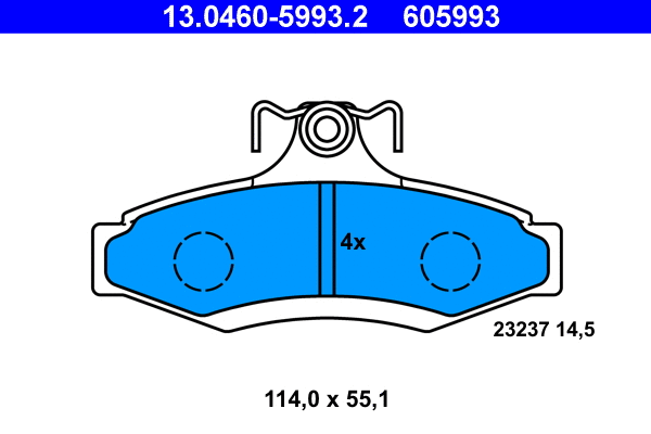 13.0460-5993.2 ATE Комплект тормозных колодок, дисковый тормоз (фото 1)