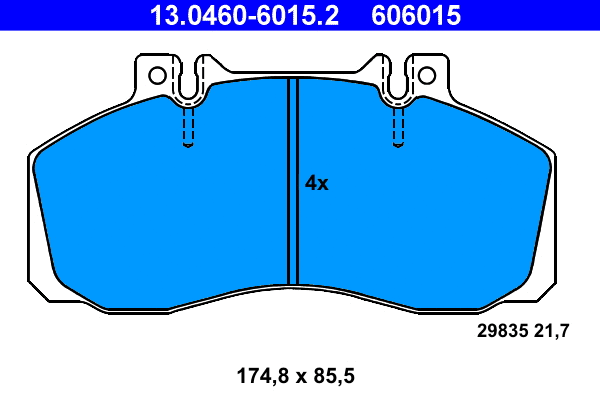 13.0460-6015.2 ATE Комплект тормозных колодок, дисковый тормоз (фото 1)