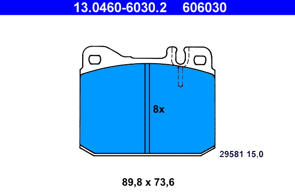 13.0460-6030.2 ATE Комплект тормозных колодок, дисковый тормоз (фото 1)