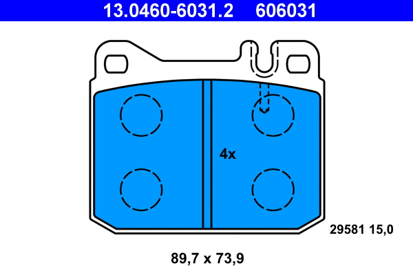 13.0460-6031.2 ATE Комплект тормозных колодок, дисковый тормоз (фото 1)