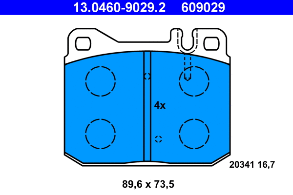 13.0460-9029.2 ATE Комплект тормозных колодок, дисковый тормоз (фото 1)