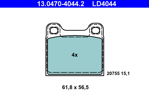 13.0470-4044.2 ATE Комплект тормозных колодок, дисковый тормоз (фото 1)