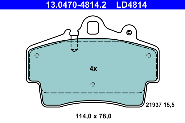 13.0470-4814.2 ATE Комплект тормозных колодок, дисковый тормоз (фото 1)