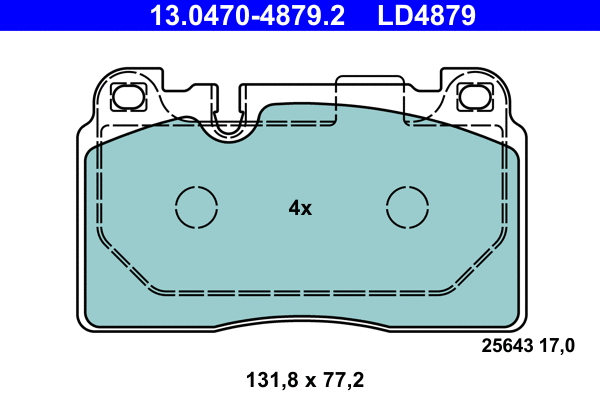 13.0470-4879.2 ATE Комплект тормозных колодок, дисковый тормоз (фото 1)